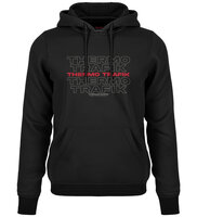 Hooded sweater black with Thermo trafik print in red and white