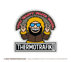 you cant fake cool sticker. lachende eskiimo met zonnebril