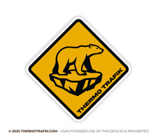 polar bear crossing, ijsbeer op schots sticker 