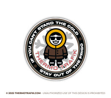 sticker met eskimo in thermo pak can't stand the cold