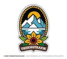 thermo trafik sticker oldskool tattoot snow mountain lake flower