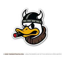 sticker thermo duck - eend duck face - met sigaar