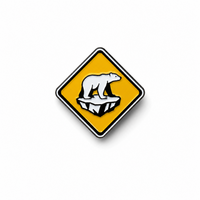 pin met ijsbeer op ijsschots