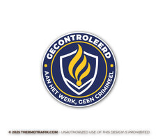 gecontroleer politie sticker - aan het werk geen crimineel met politie logo