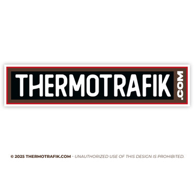 sticker met Thermotrafik.com zwart wit