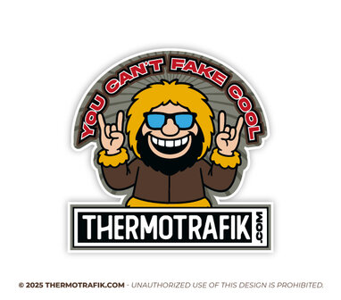 you cant fake cool sticker. lachende eskiimo met zonnebril