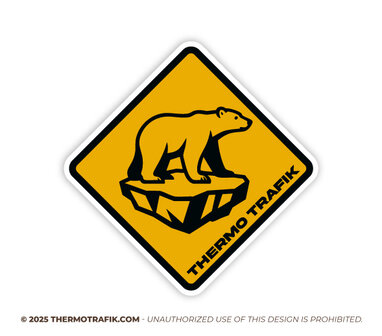 polar bear crossing, ijsbeer op schots sticker 