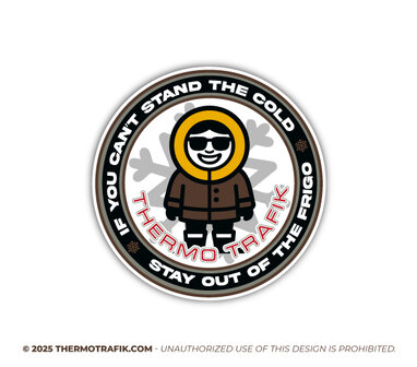 sticker met eskimo in thermo pak can't stand the cold