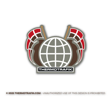 sticker Thermotrafik oldskool flags en globe