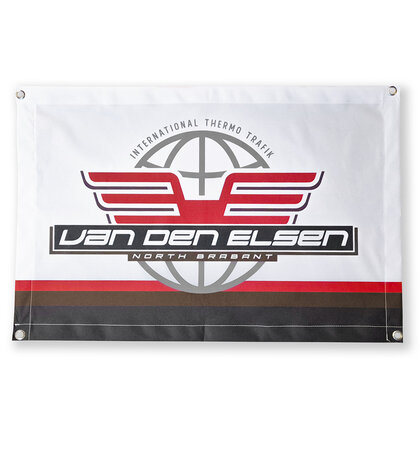Spandoek banner van den Elsen Thermo Trafik met ringen 