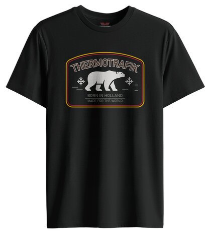 Born in Holland ijsbeer thermotrafik shirt zwart