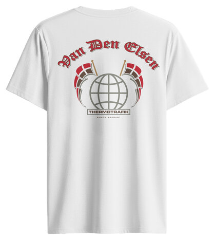 van den Elsen Oldskool vlaggen tshirt wit